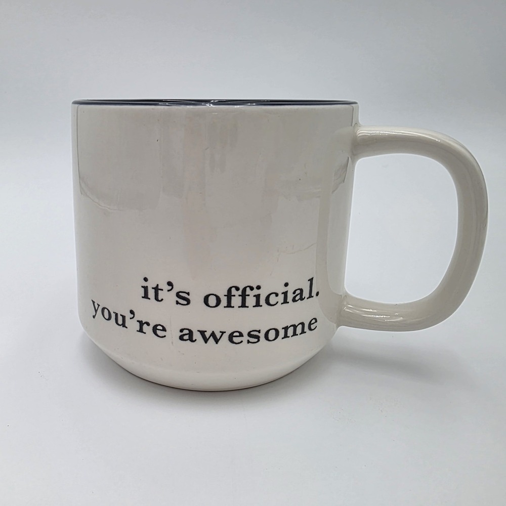 Threshold Stoneware Gift Mug "Its Official You're Awesome" Coffee Tea Cocoa Cup